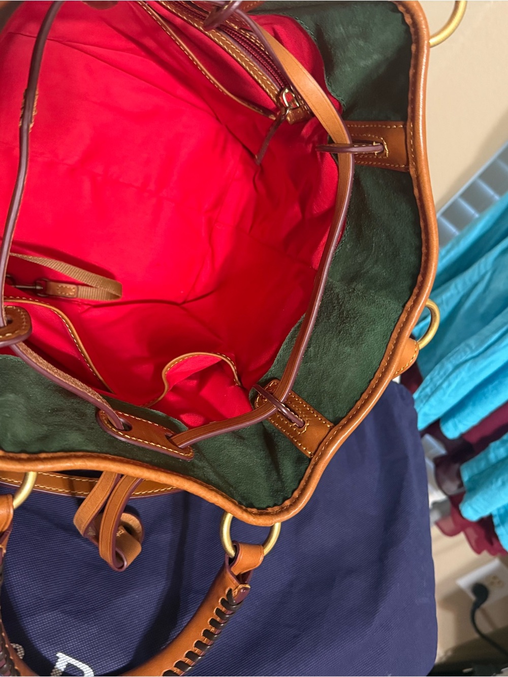 Dooney& Bourke Florentine Leather Buckley Bag Natural - Picture 7 of 9